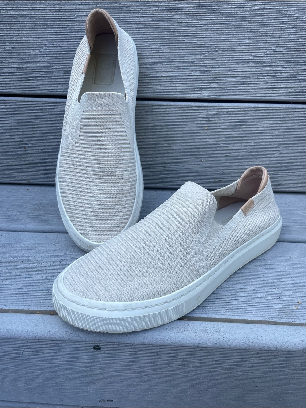 UGG Alameda Sammy Knit Slip-On Shoes Beige Cream Casual Comfort women's 11